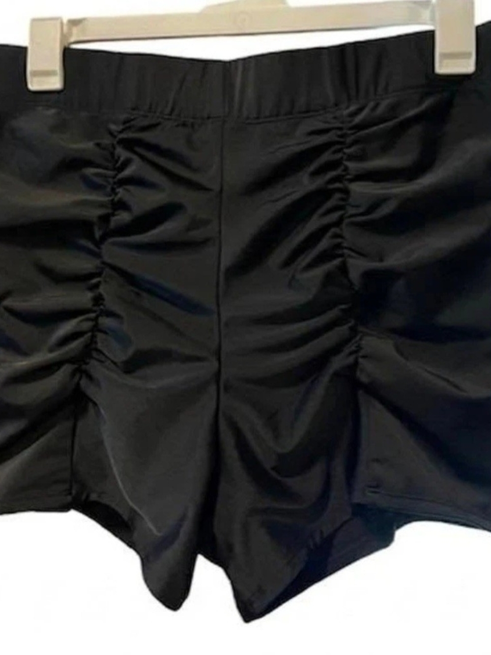 BloomChic Black Ruched Swim Shorts 14/16